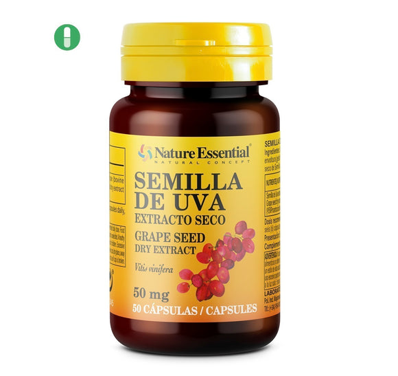 Nature Essential Semillas de uva 50 mb extracto seco 50 capsulas