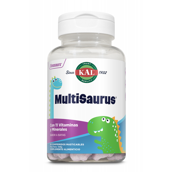 Kal Multisaurus Vitaminas y Minerales Sabor Bayas 60 comprimidos masticables