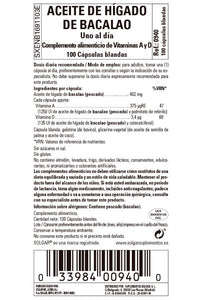 Solgar Aceite de Hígado de Bacalao (una al día) - 100 cápsulas blandas