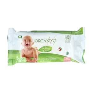 Organyc Toallitas Humedas Bebé Cambio Pañal Bio de algodón 60 unidades