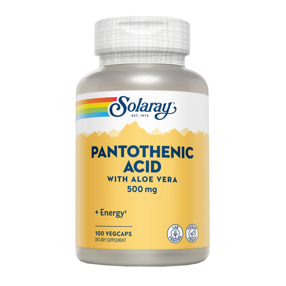 Solaray Pantothenic Acid 500 mg 100 capsules veganas